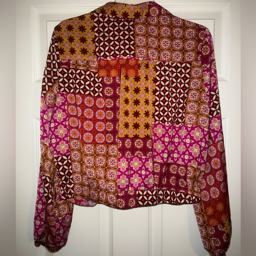 Drew Pink And Orange Patchwork Blouse - image 2